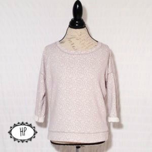 Anthropologie Lilka Sweatshirt Top taupe white